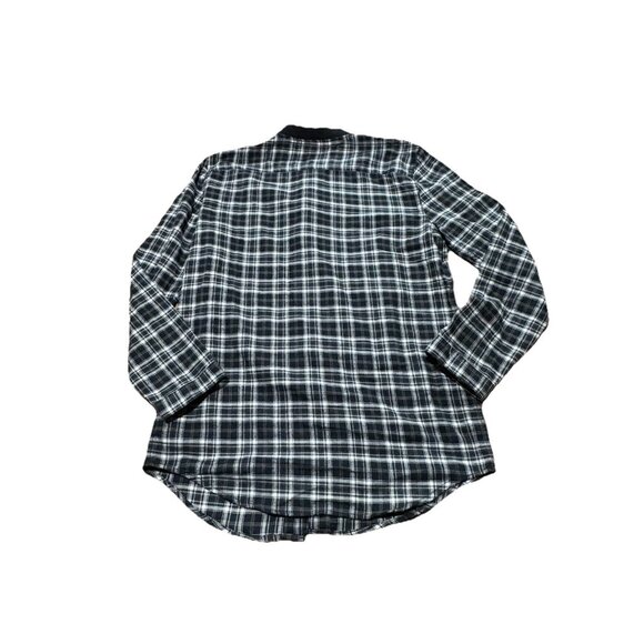 Zara Boys Plaid Long Sleeve Shirt Size 11/12 152cm Black /White Crew Neck Button - Picture 5 of 7